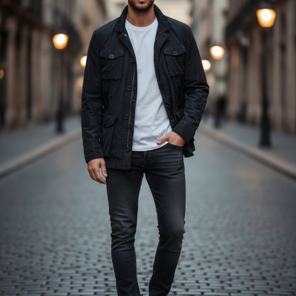 🔥 NWT (or Like New) Men's Navy Bomber Jacket - Size M/L